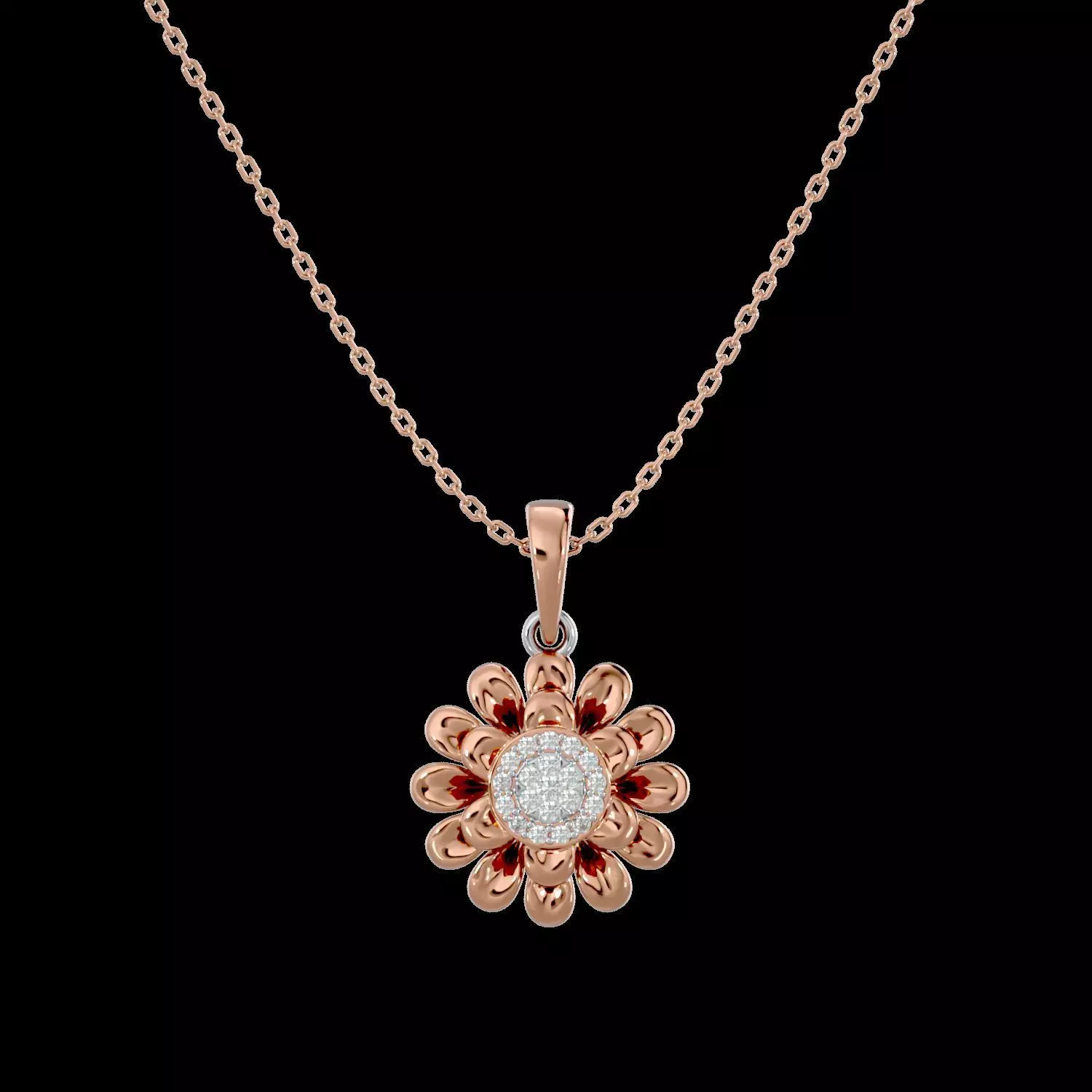 Light Minimalist Diamond Pendant Necklace 3D print model_0