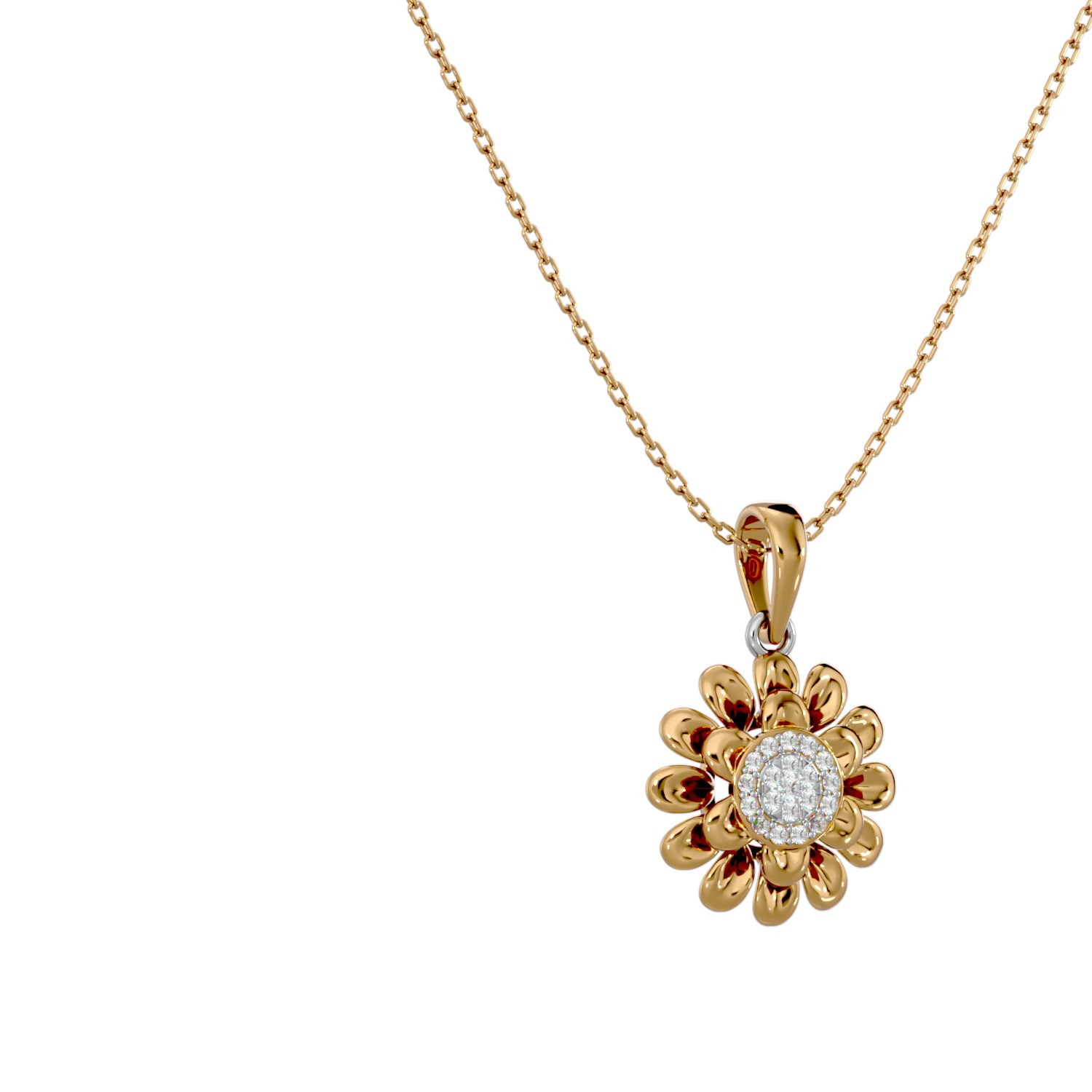 Light Minimalist Diamond Pendant Necklace 3D print model_8