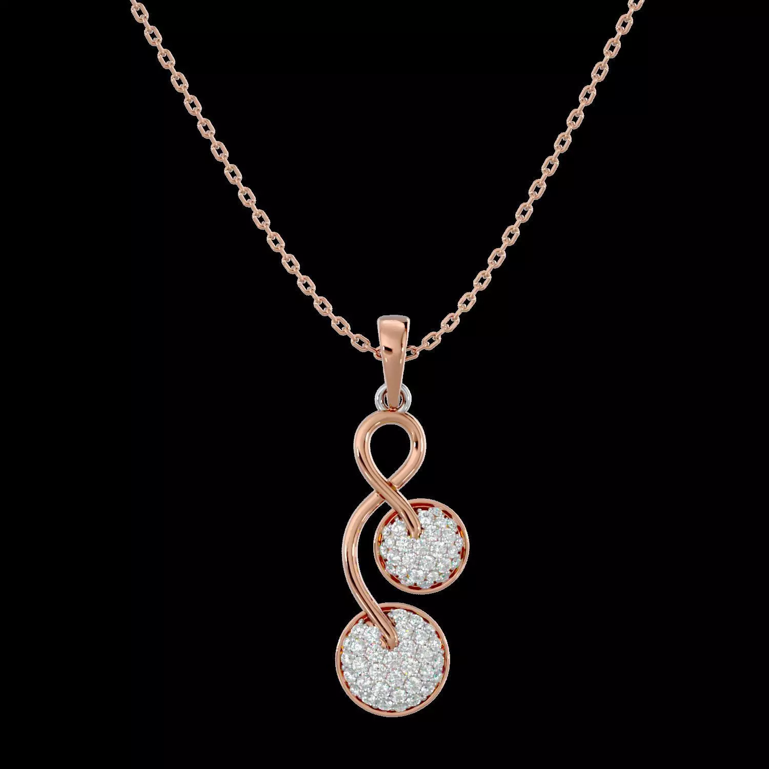 Light Minimalist Diamond Pendant Necklace 3D print model_0