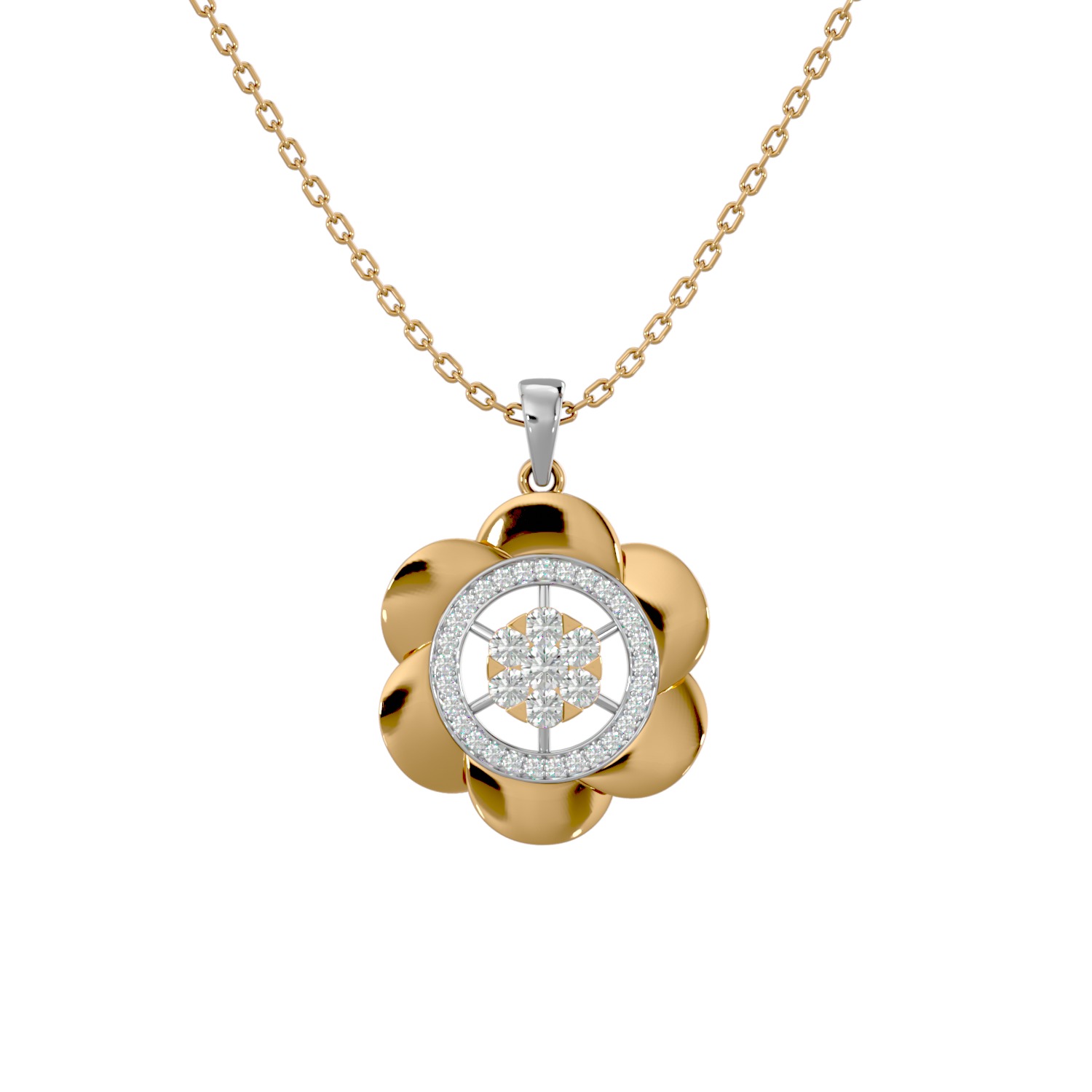 Light Minimalist Diamond Pendant Necklace 3D print model_1