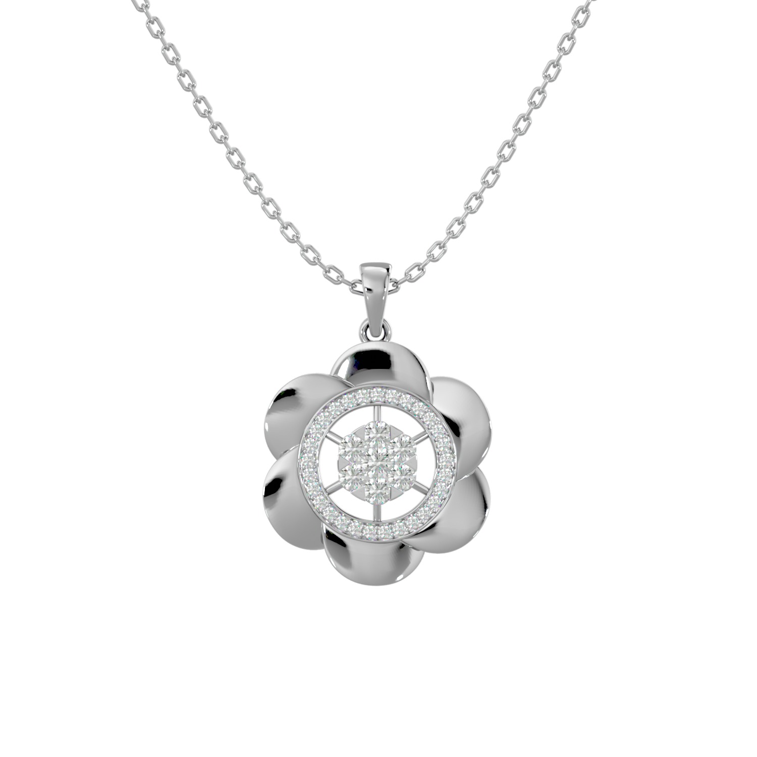 Light Minimalist Diamond Pendant Necklace 3D print model_6