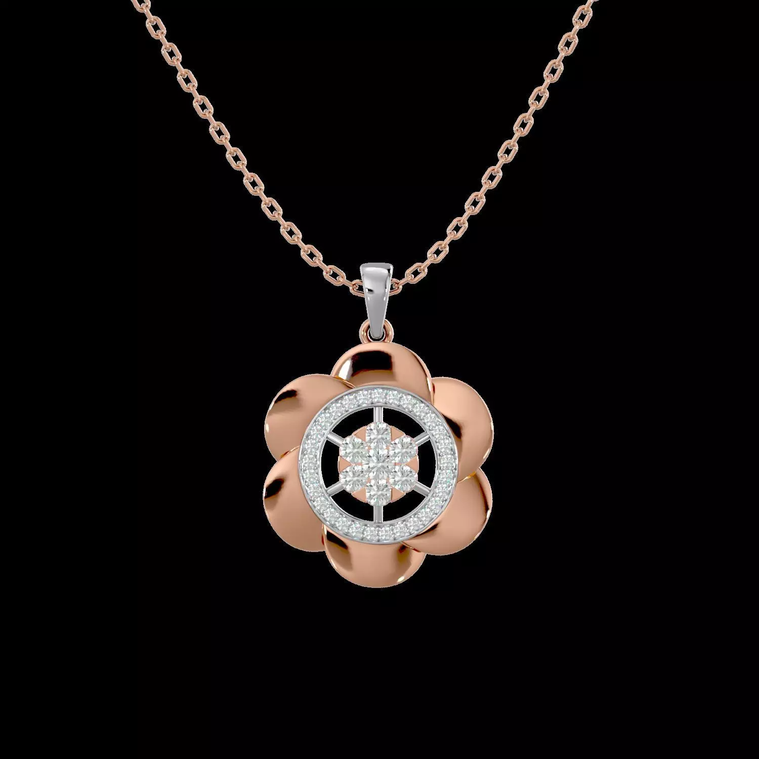 Light Minimalist Diamond Pendant Necklace 3D print model_0