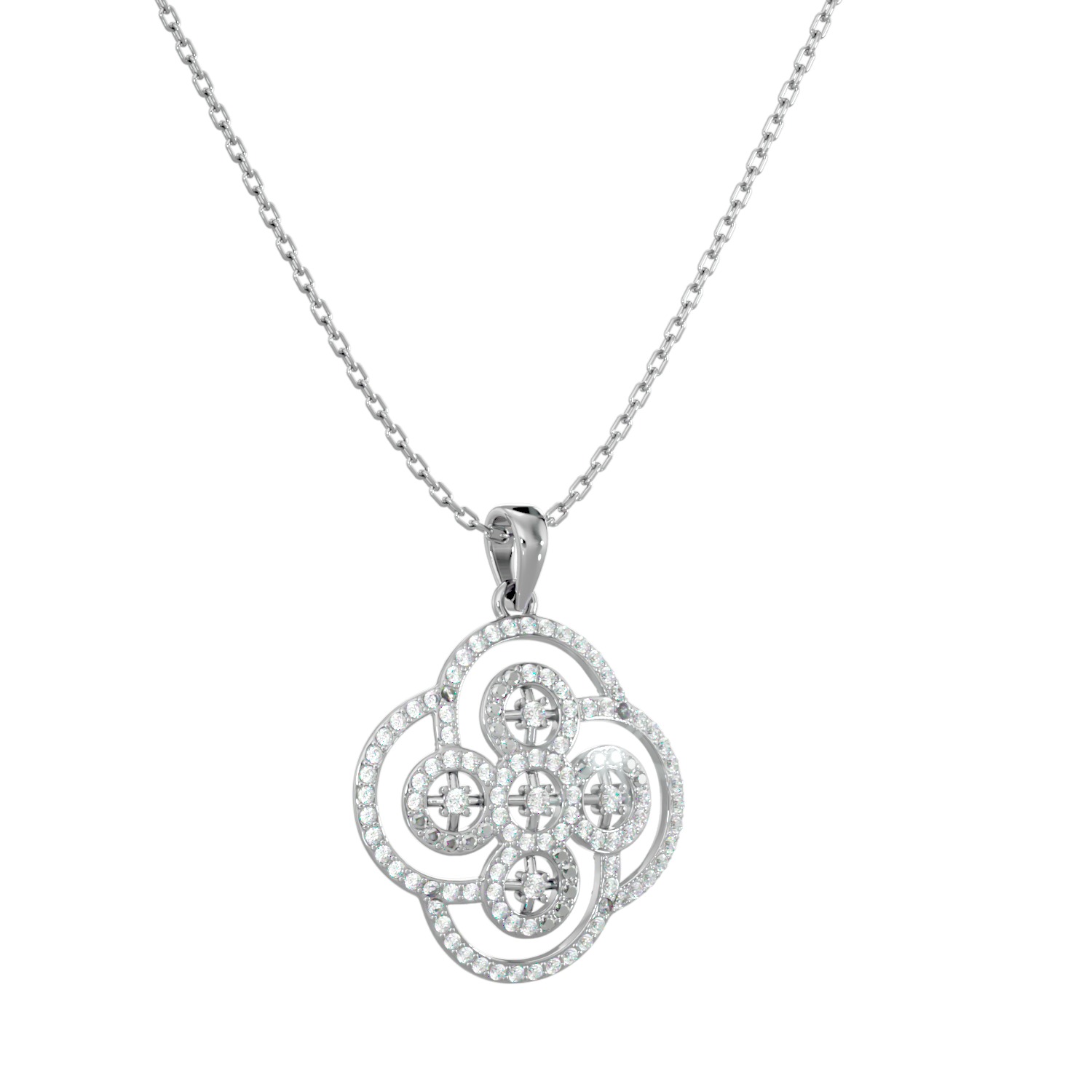 Light Minimalist Diamond Pendant Necklace 3D print model_7