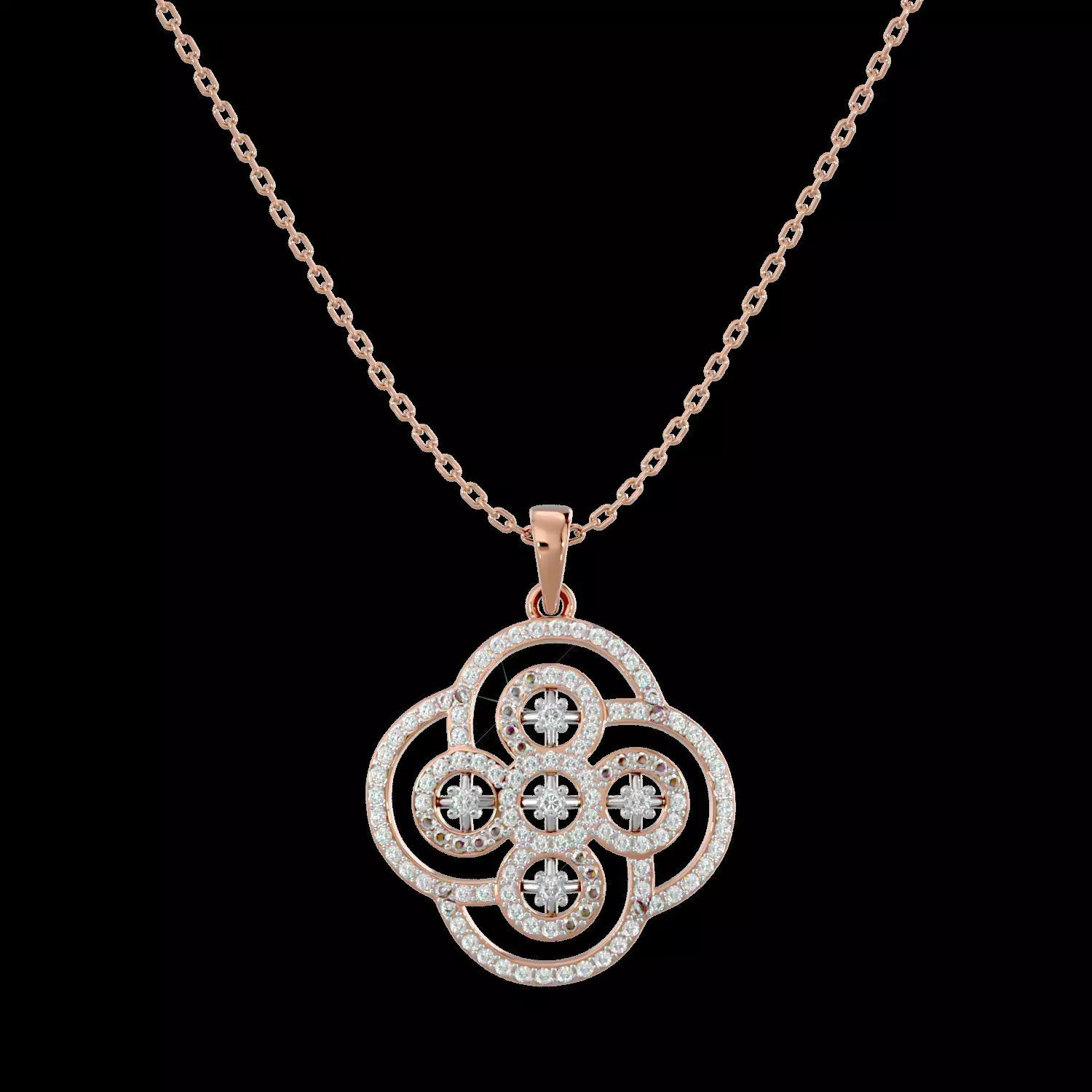 Light Minimalist Diamond Pendant Necklace 3D print model_0