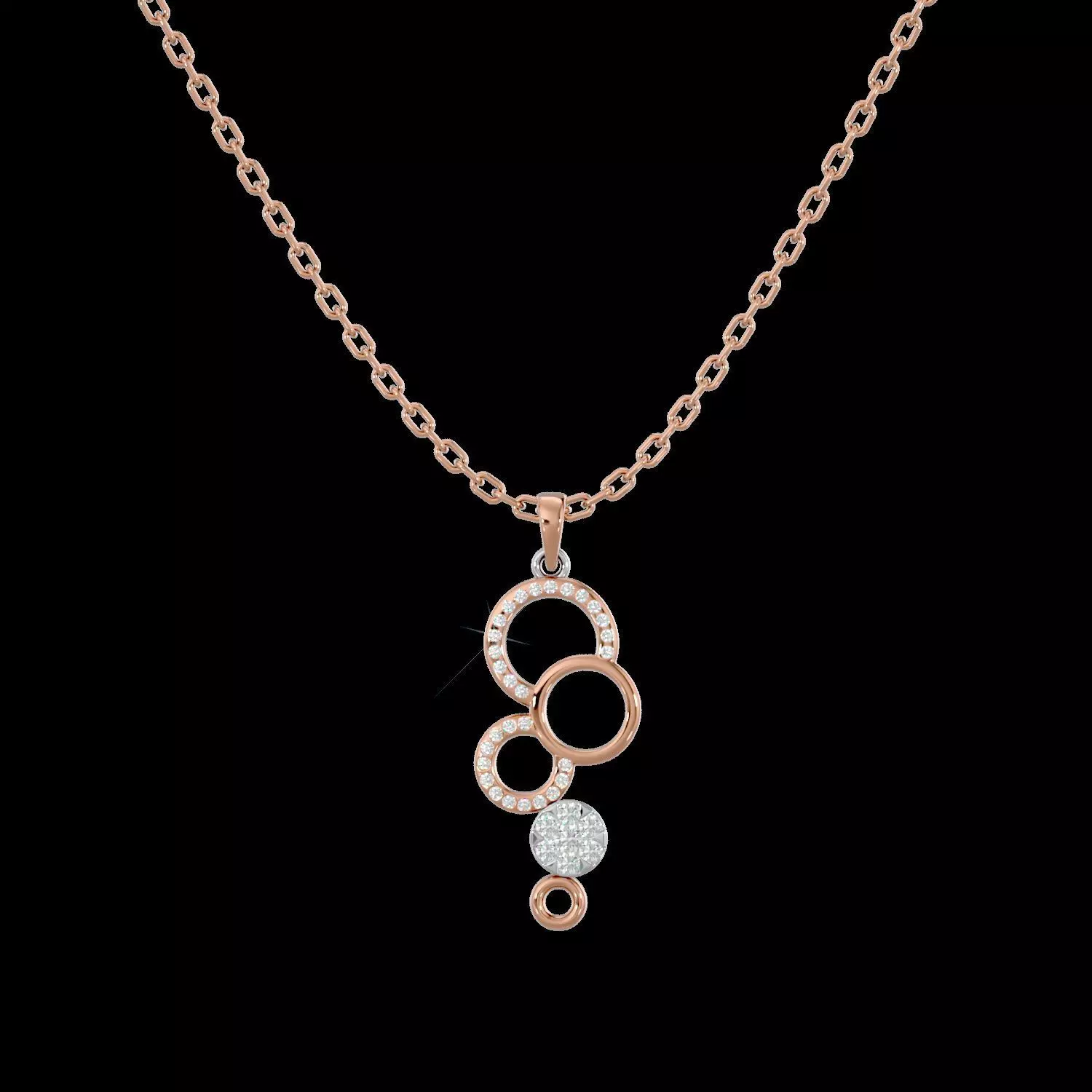 Light Minimalist Diamond Pendant Necklace 3D print model_0