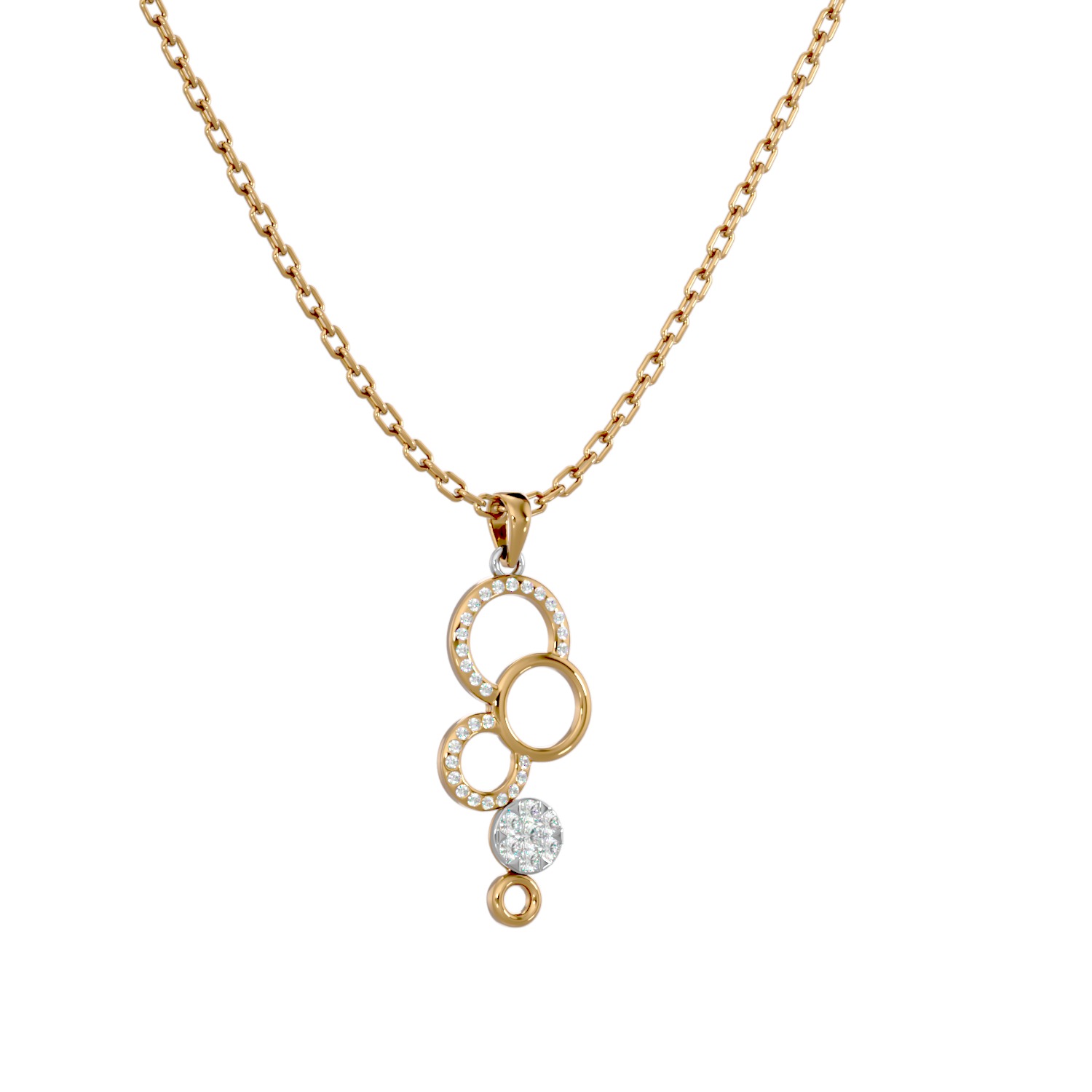 Light Minimalist Diamond Pendant Necklace 3D print model_8