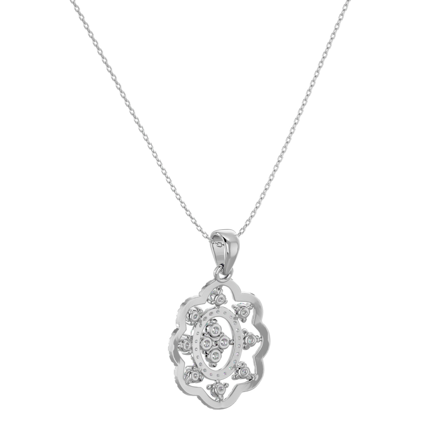 Light Minimalist Diamond Pendant Necklace 3D print model_2
