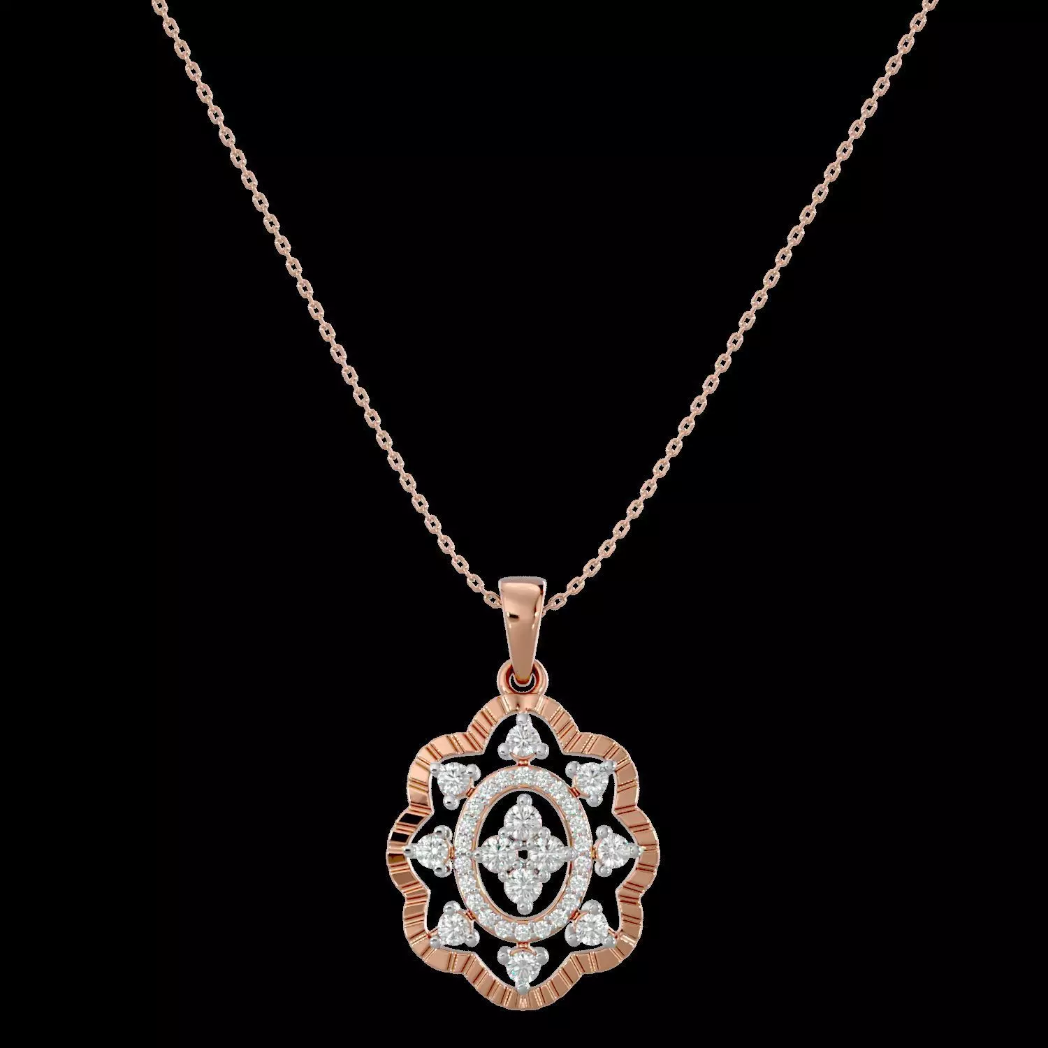 Light Minimalist Diamond Pendant Necklace 3D print model_0