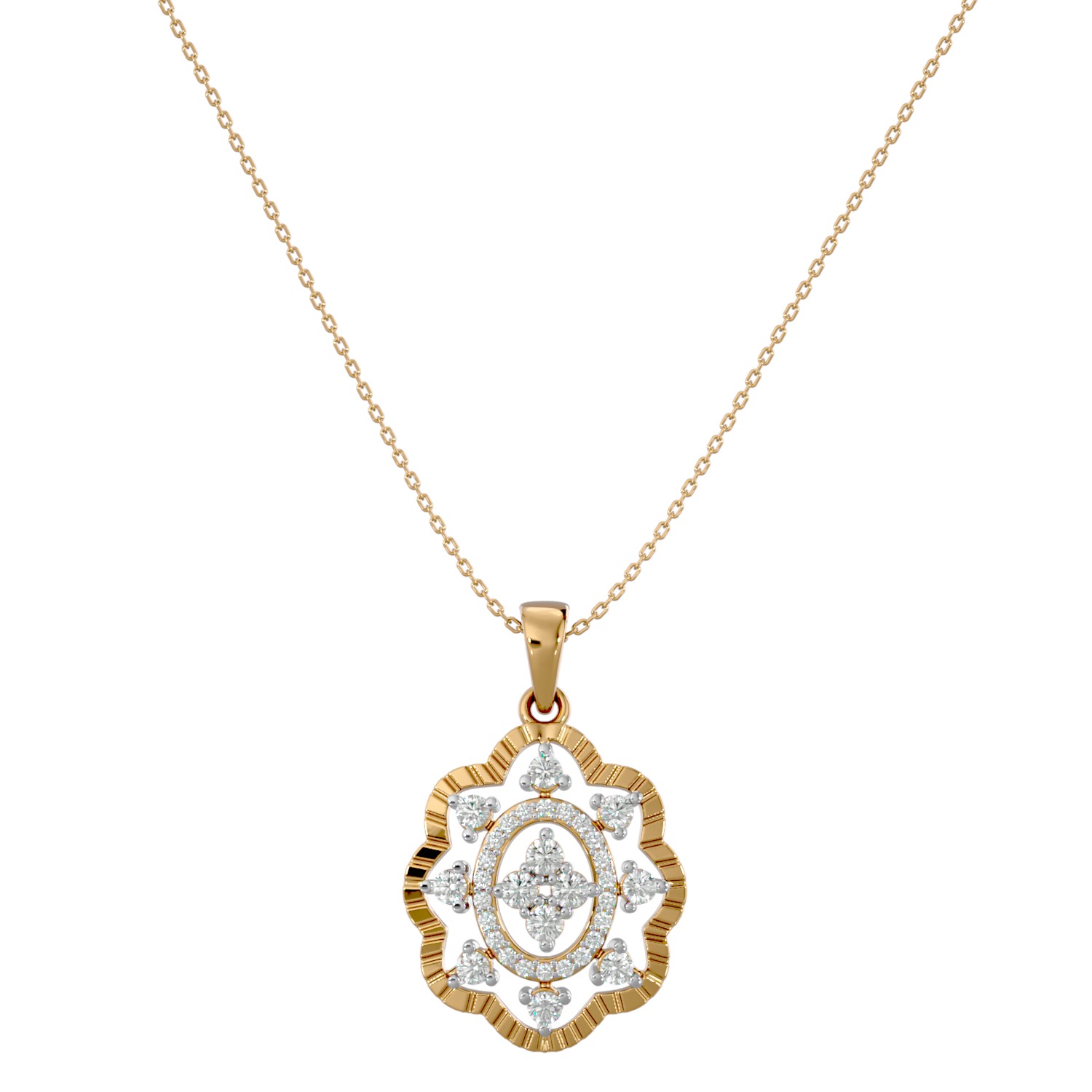 Light Minimalist Diamond Pendant Necklace 3D print model_1