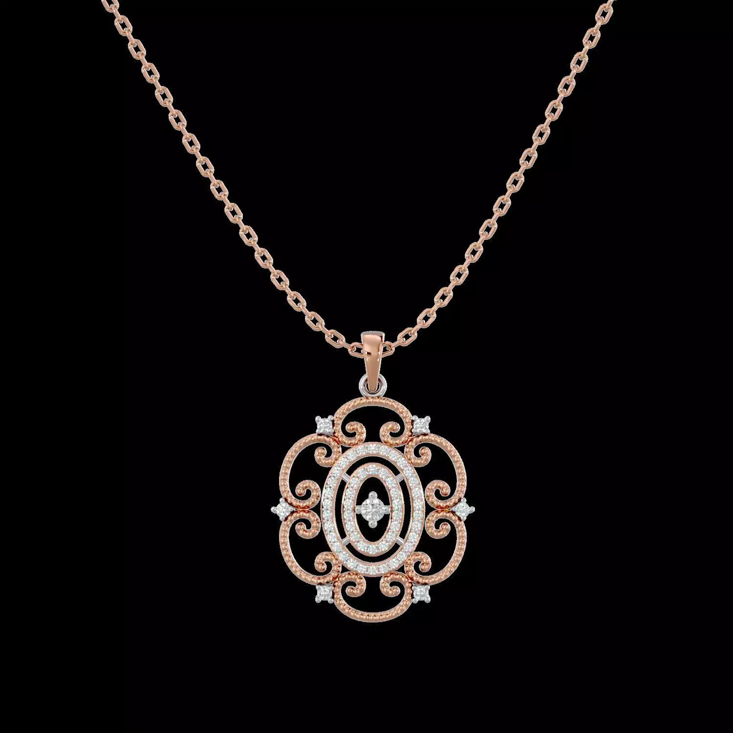 Light Minimalist Diamond Pendant Necklace 3D print model_0