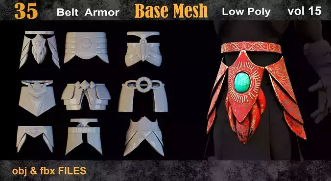 35 Belt Armor Base Mesh vol 15