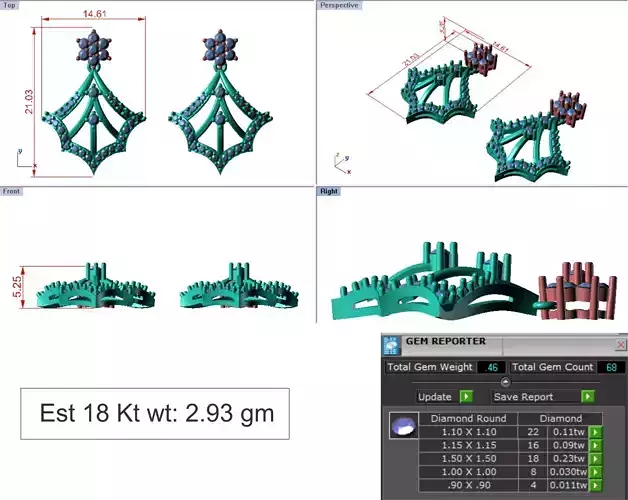 light Wight white gold diamond Earring-Nk-40ER