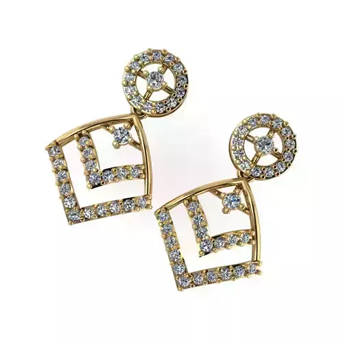 light Wight white gold diamond Earring-Nk-56ER 3D print model