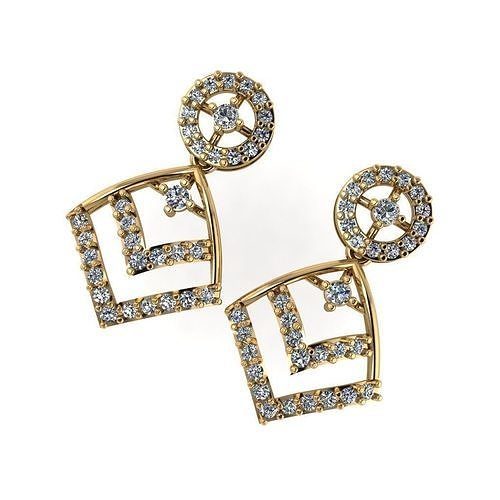 light Wight white gold diamond Earring-Nk-56ER 3D print model
