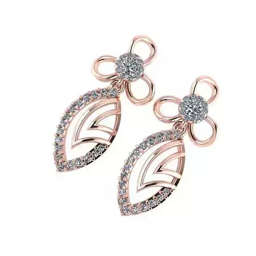 light Wight white gold diamond Earring-Nk-57ER