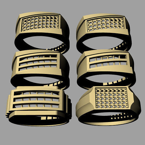 set wedding ring jewelry  3D print model