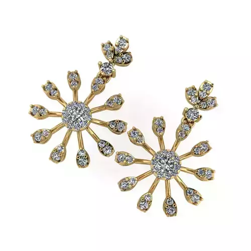 light Wight white gold diamond Earring-Nk-67ER