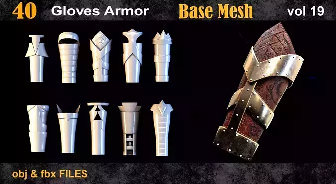 40 Gloves Armor Basemesh vol19