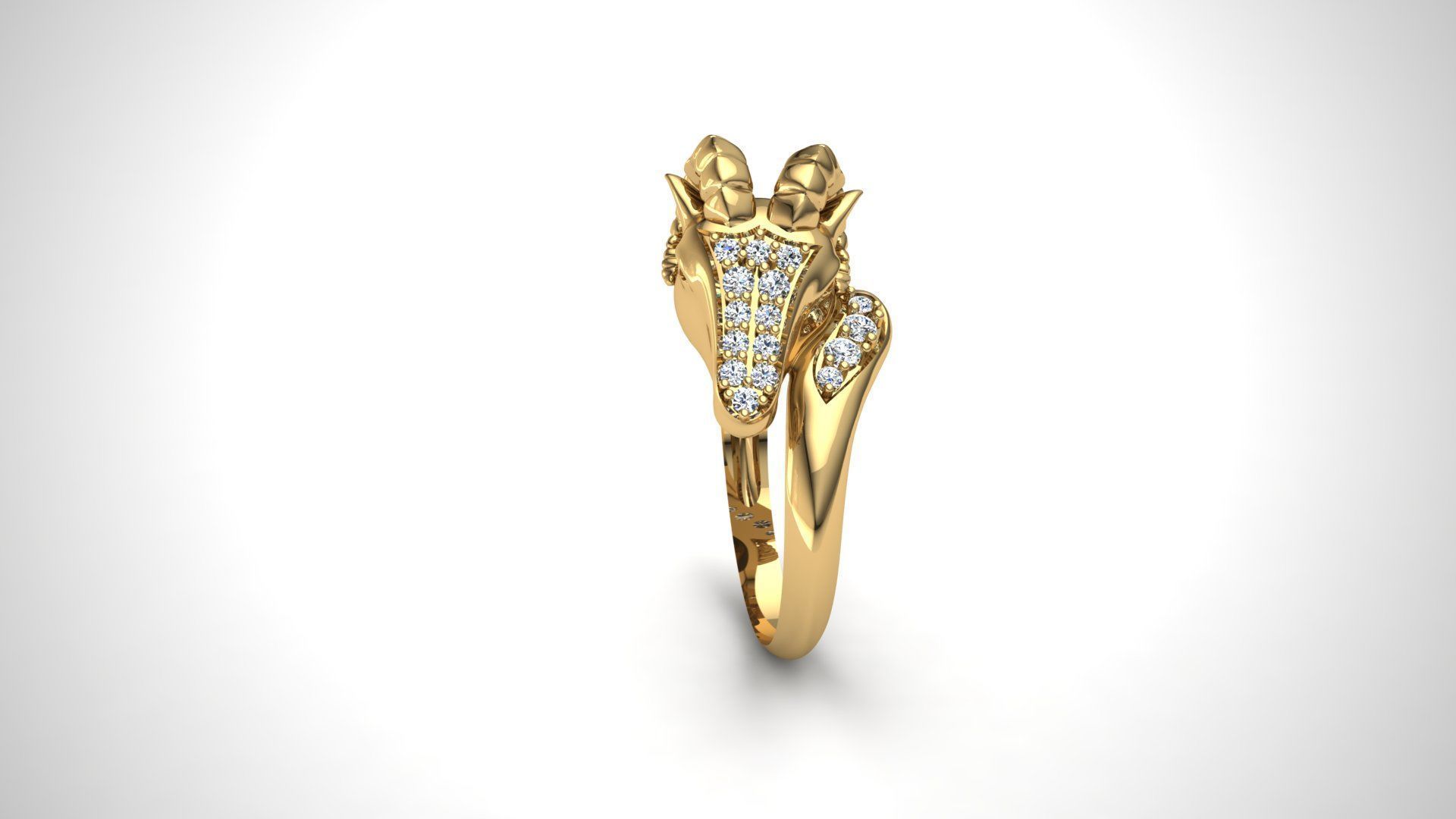 Goat ring  3D print model_2