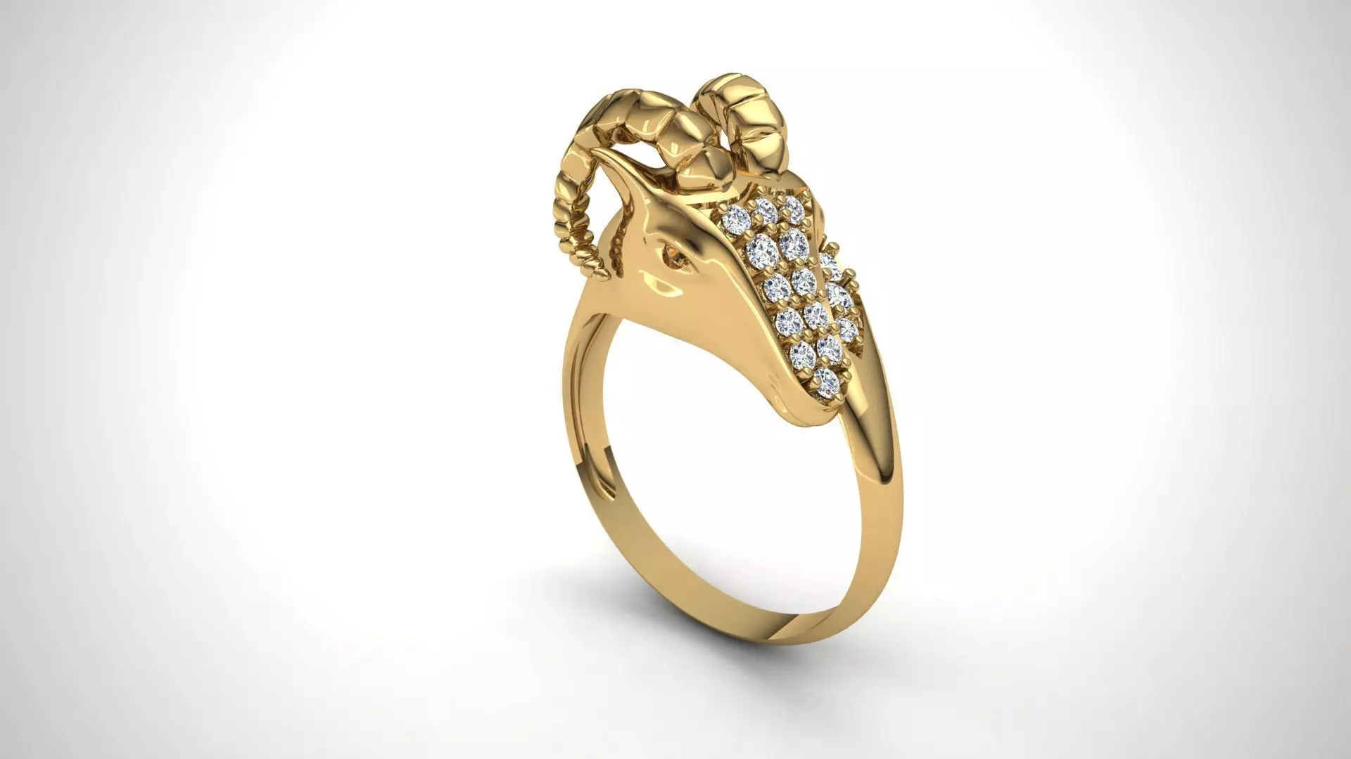 Goat ring  3D print model_0