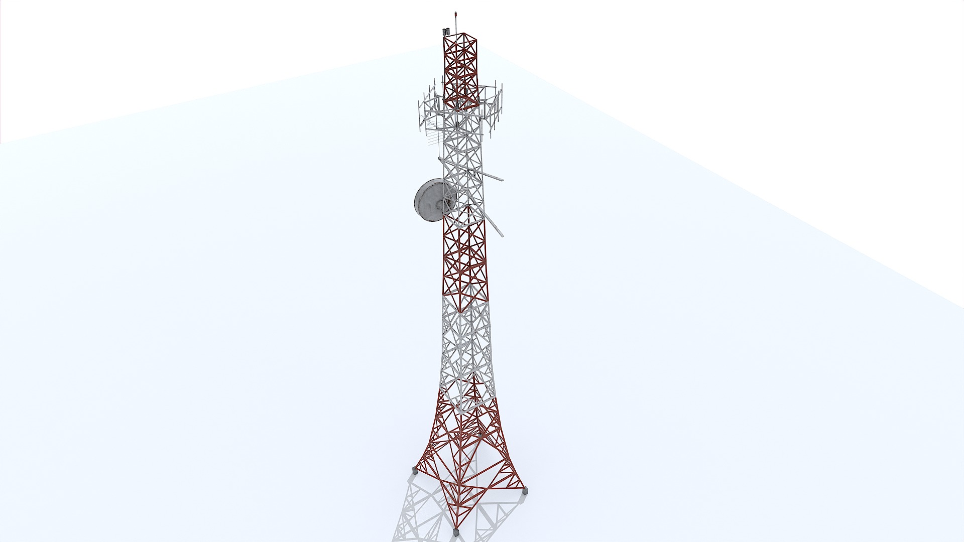 Old Tower Antenna Low-poly 3D model_6