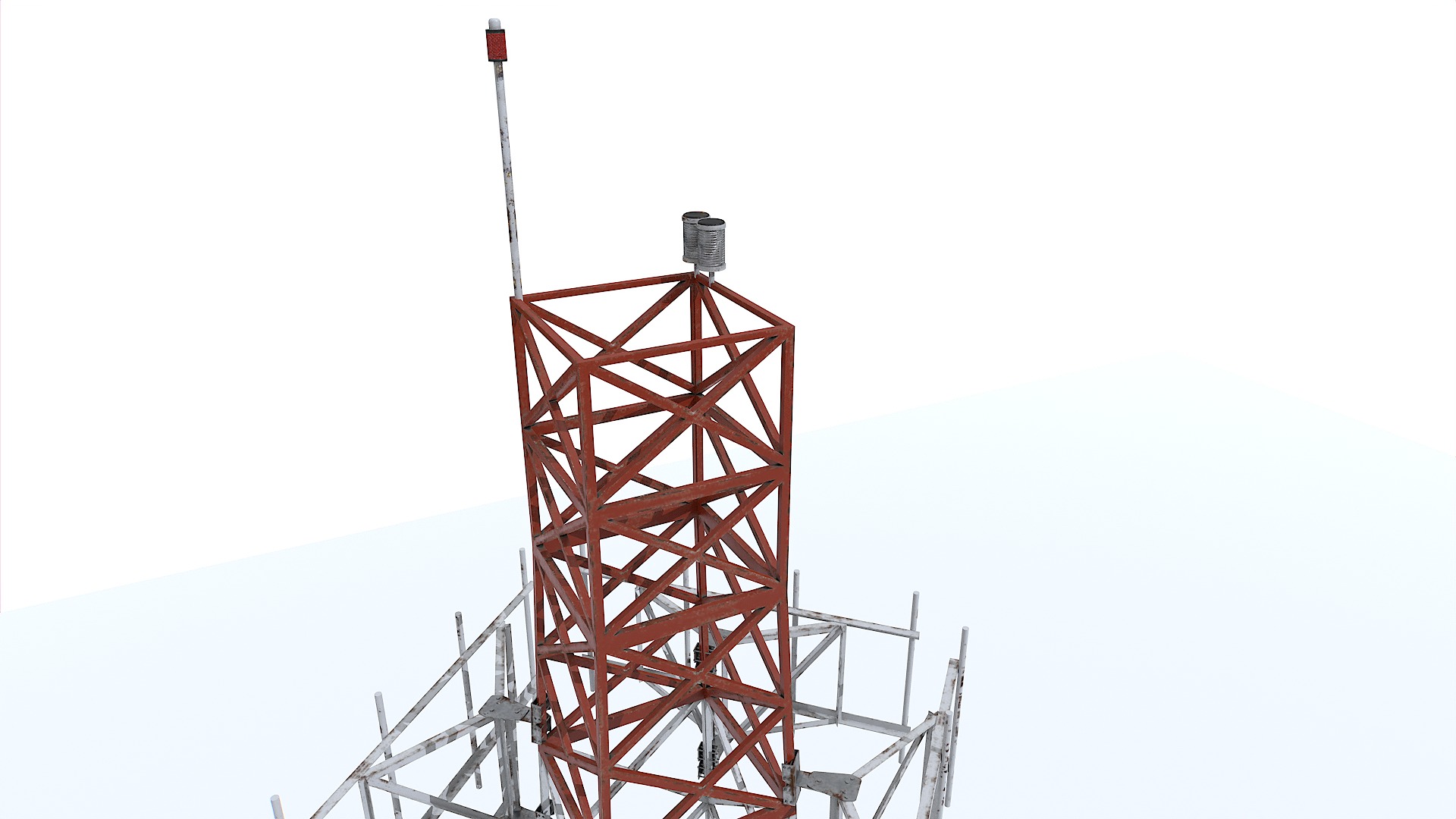 Old Tower Antenna Low-poly 3D model_5