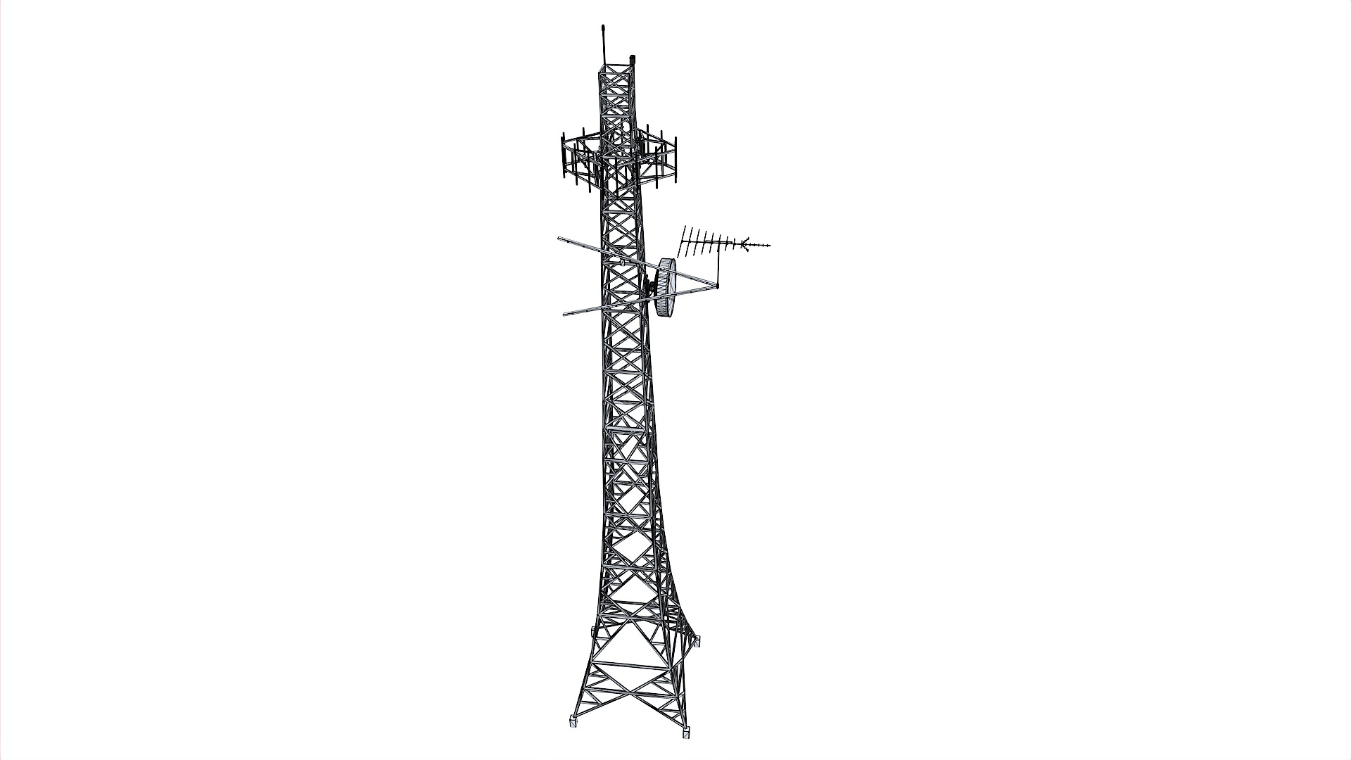 Old Tower Antenna Low-poly 3D model_9