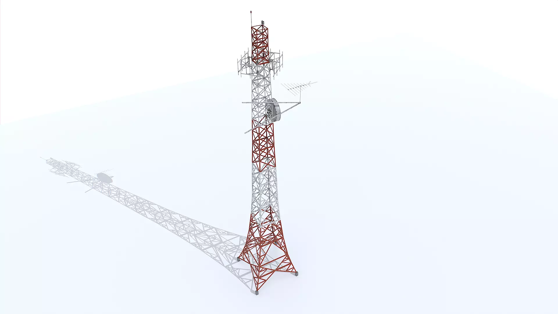 Old Tower Antenna Low-poly 3D model_0