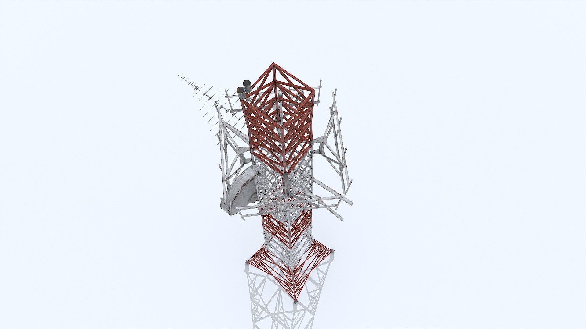 Old Tower Antenna Low-poly 3D model_7