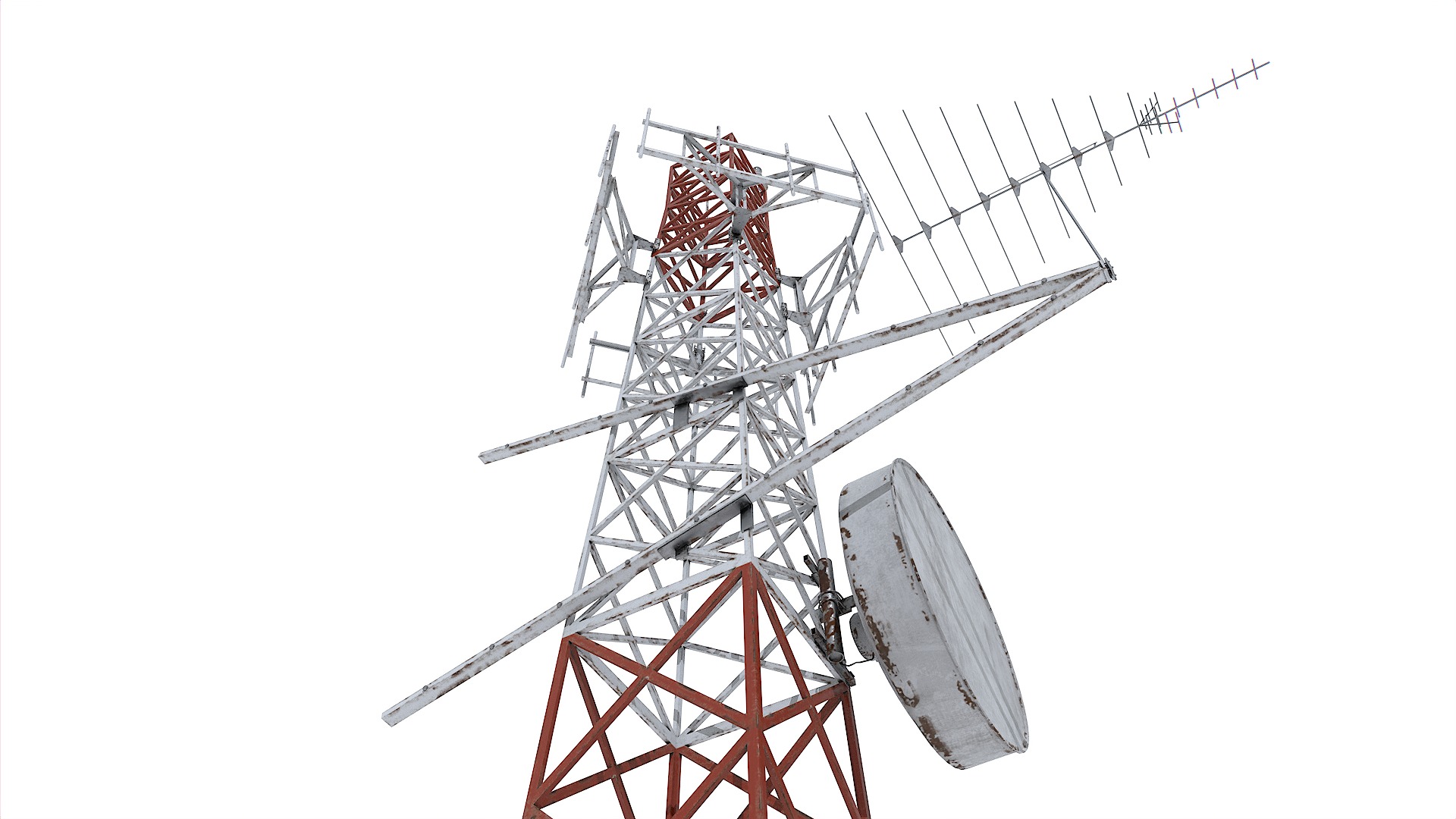 Old Tower Antenna Low-poly 3D model_8