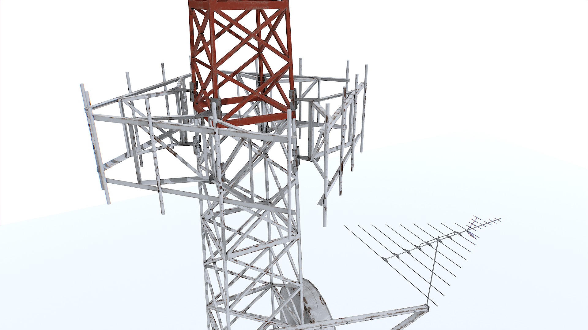Old Tower Antenna Low-poly 3D model_4