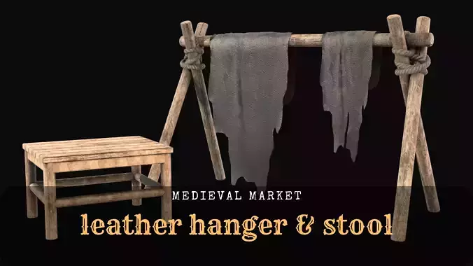 Medieval Market- Leather Hanger and Stool