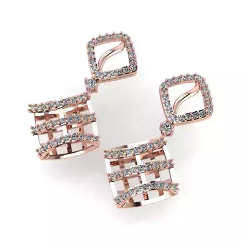 light Wight white gold diamond Earring-Nk-86ER