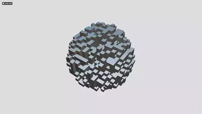 Voxel Maze sphere 3D model
