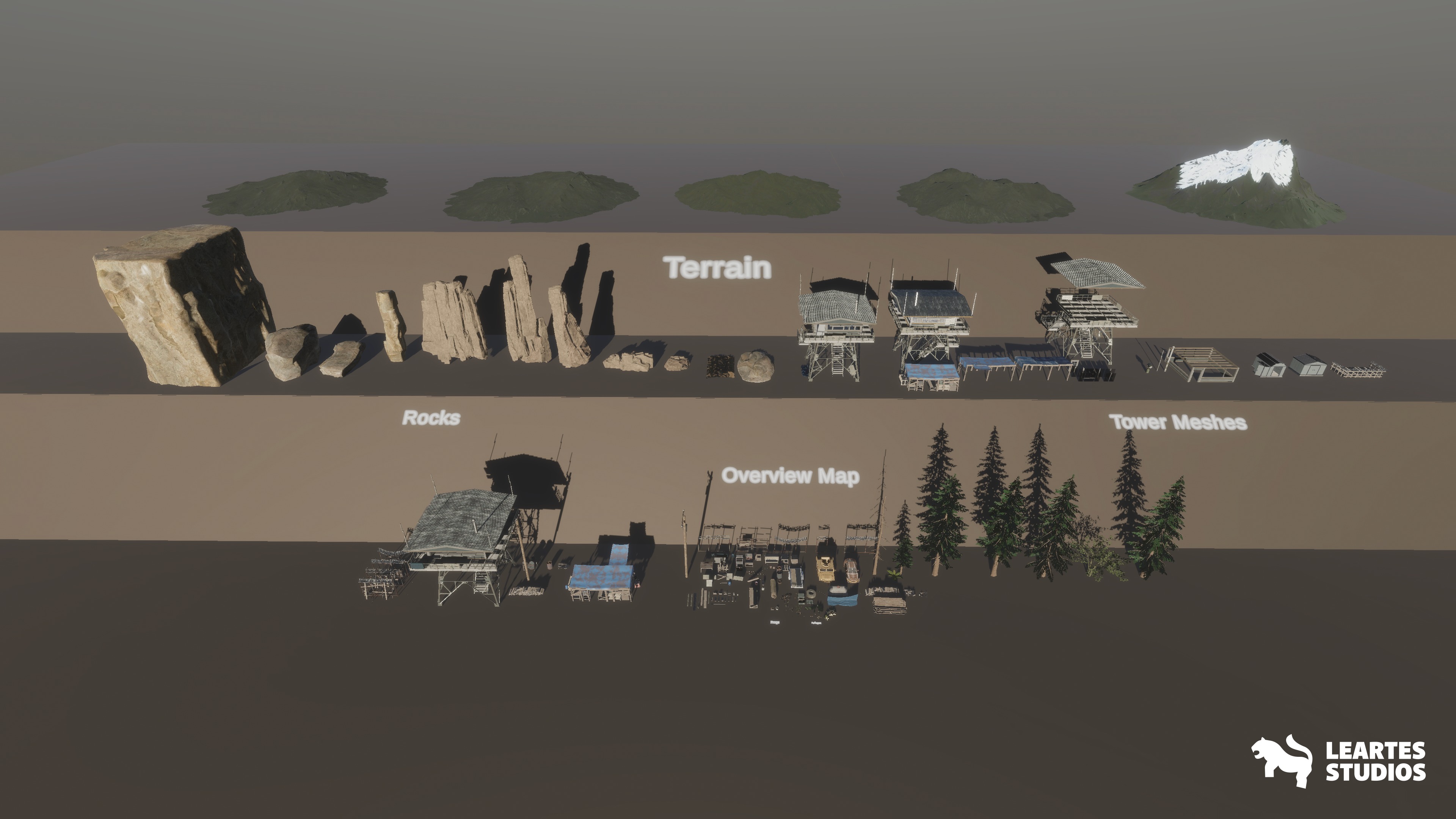 Fire Watch Tower Environment Low-poly 3D model_13