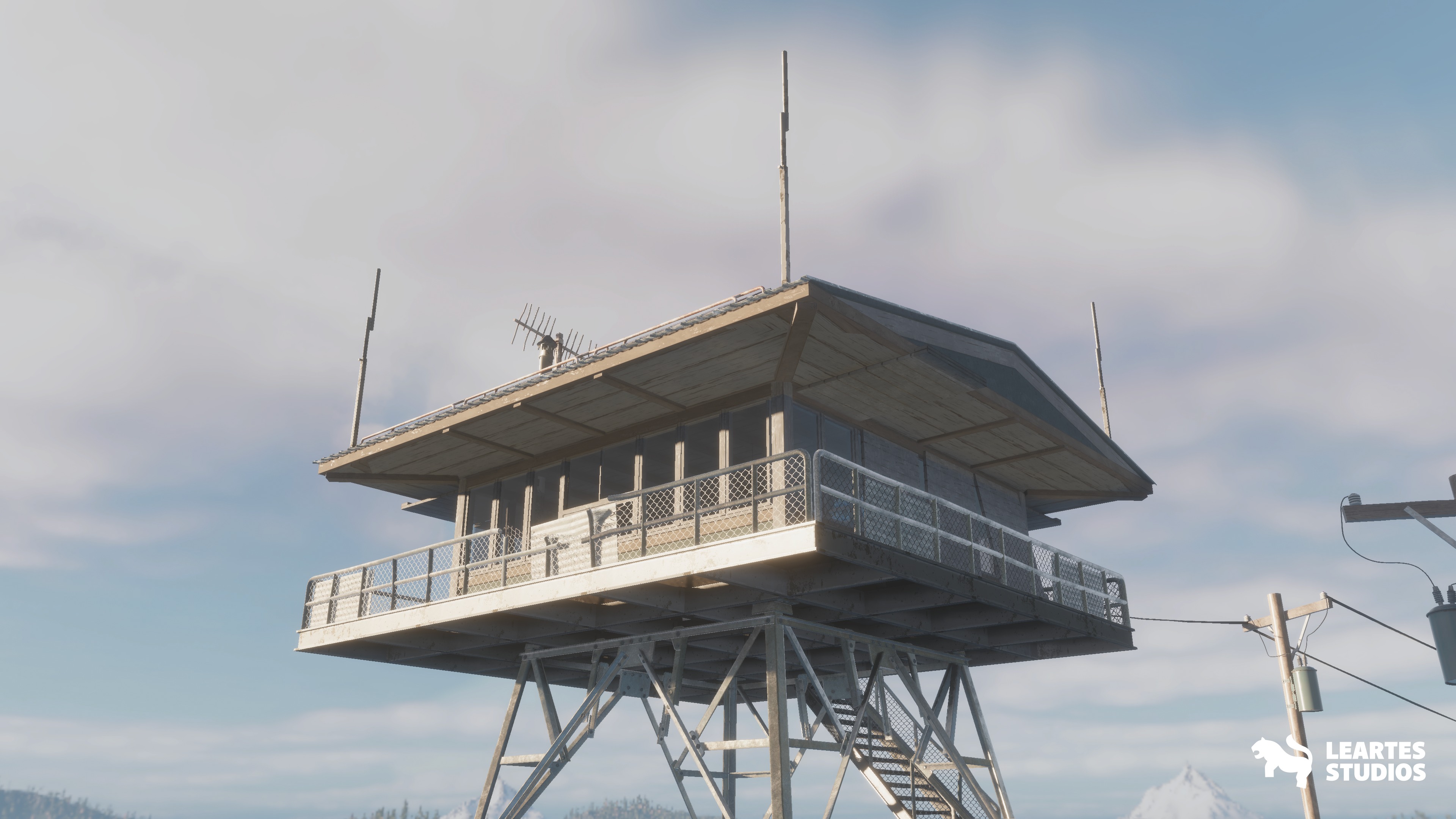 Fire Watch Tower Environment Low-poly 3D model_7