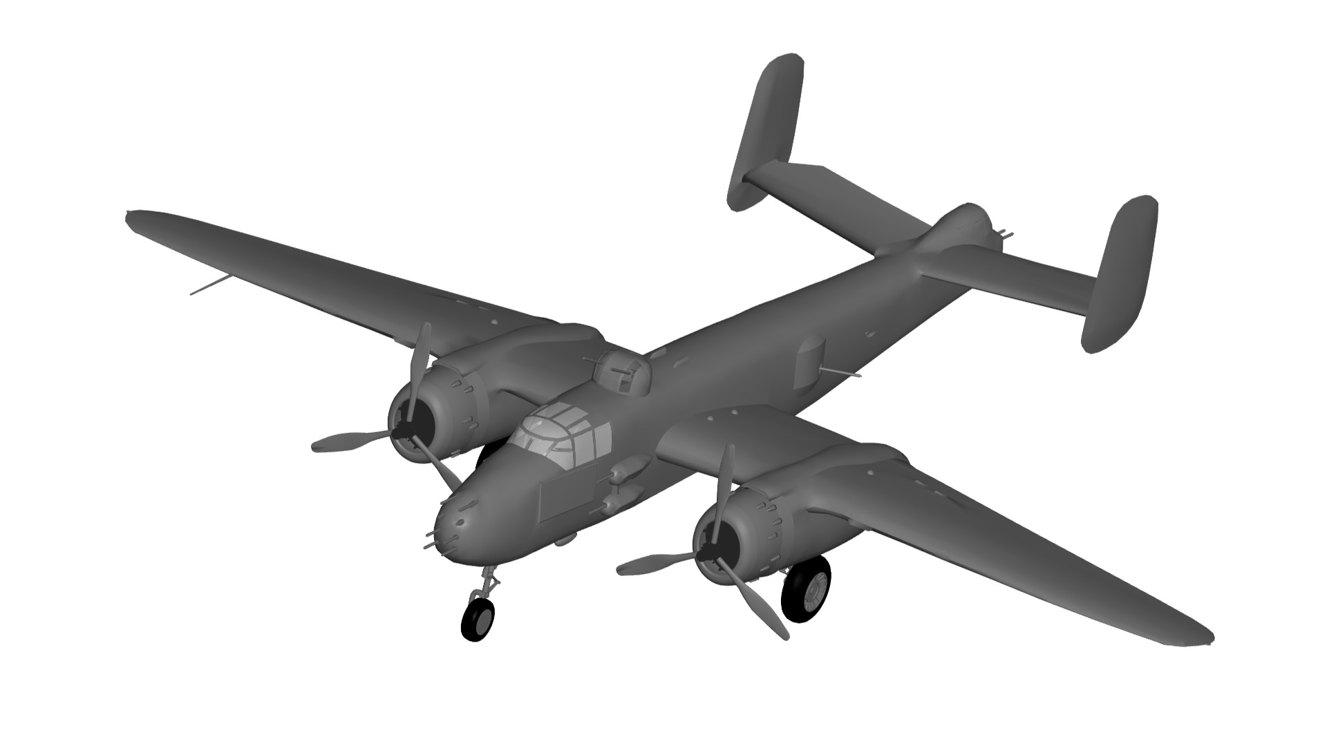 North American B-25 Mitchell 3D model_1
