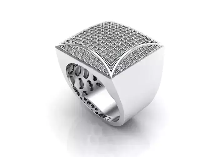 0208 - Hip-hop Gents Ring 3D print model