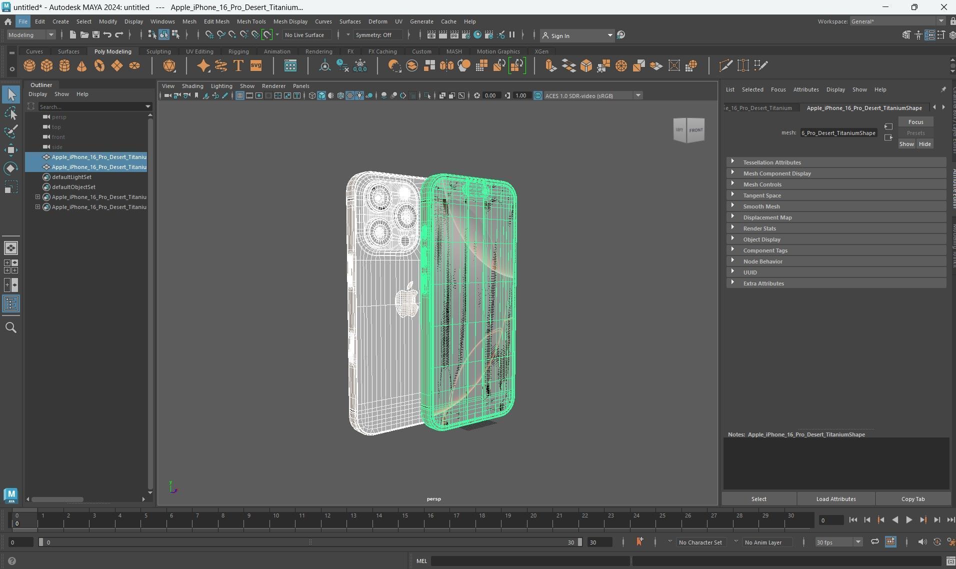 Apple iPhone 16 Pro Low-poly 3D model_35