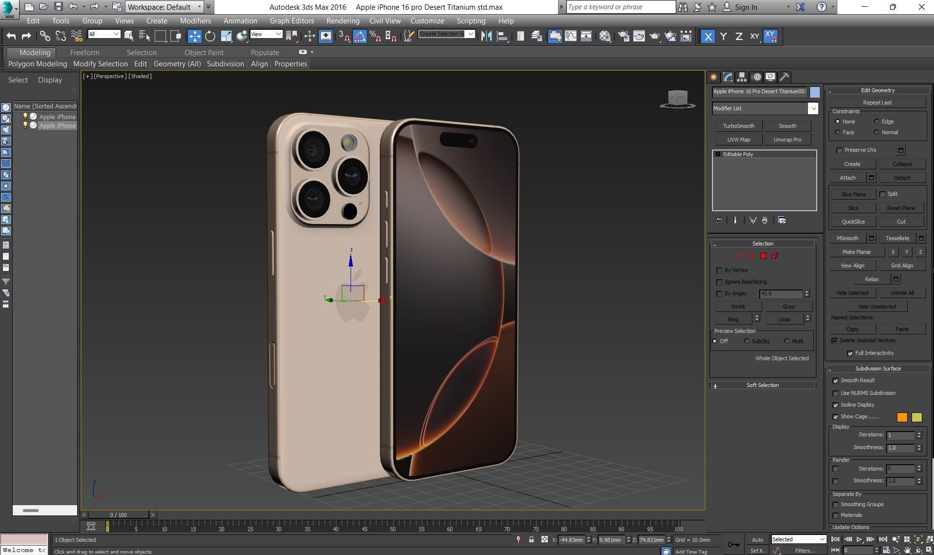 Apple iPhone 16 Pro Low-poly 3D model_34