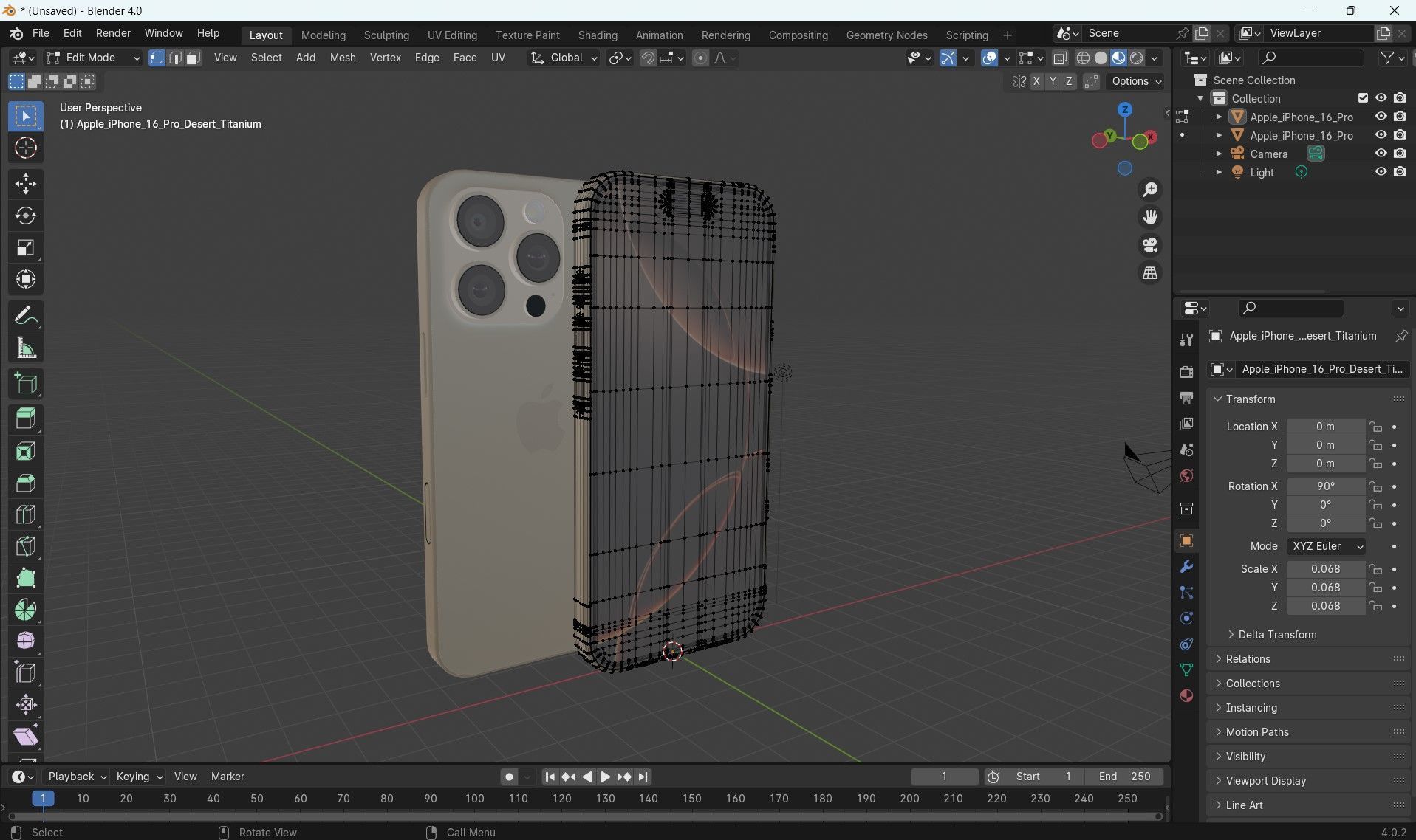 Apple iPhone 16 Pro Low-poly 3D model_30