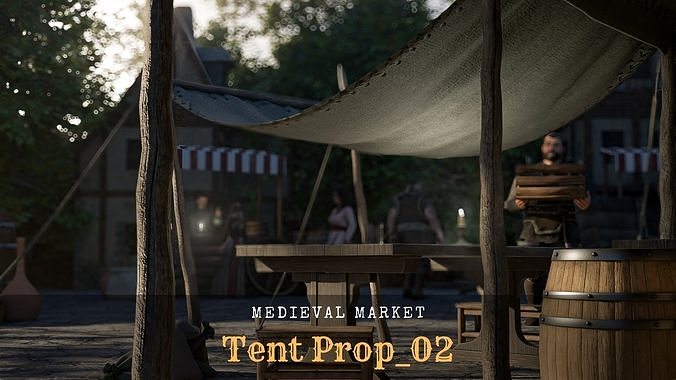 Medieval Market- Tent Prop 02 Free 3D model
