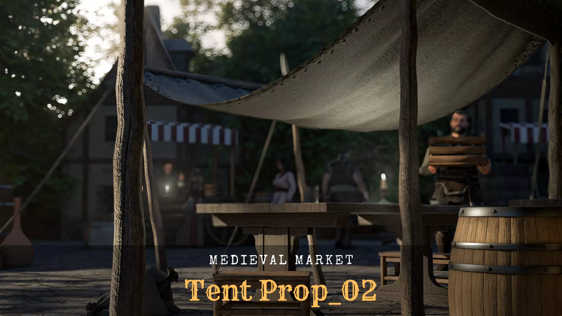 Medieval Market- Tent Prop 02 Free 3D model