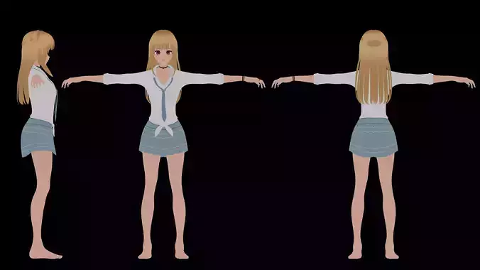 Marin Kitagawa Anime Version Low-poly 3D model