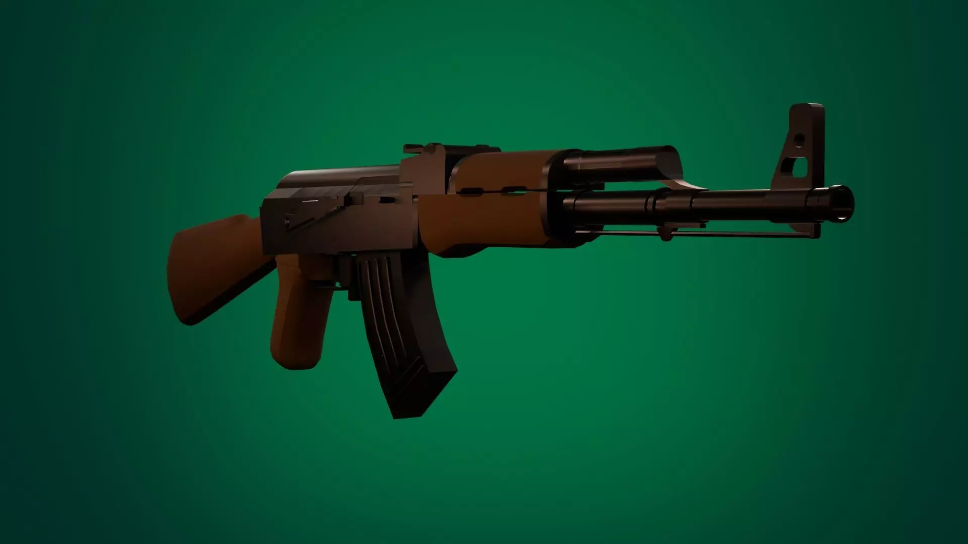 Ak47 Lowpoly Low-poly 3D model_0