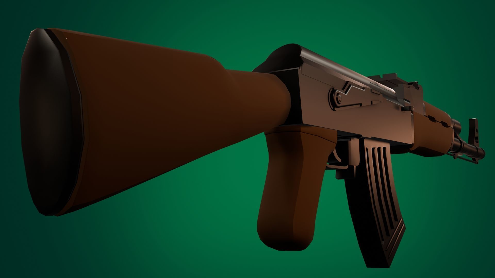 Ak47 Lowpoly Low-poly 3D model_4