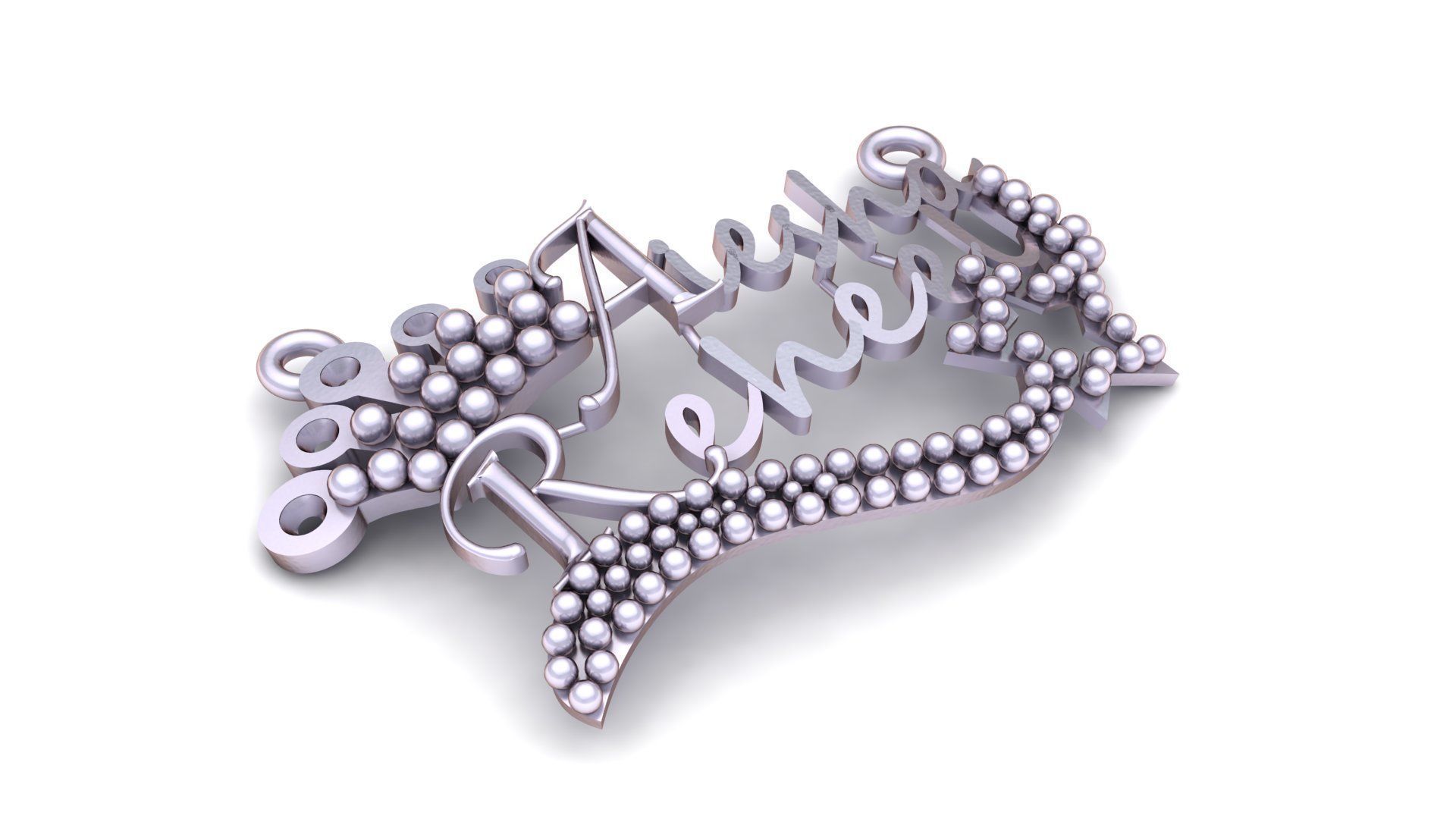Stylish Aiesha Reheel Name Pendant 3d printable Model 3D print model_4