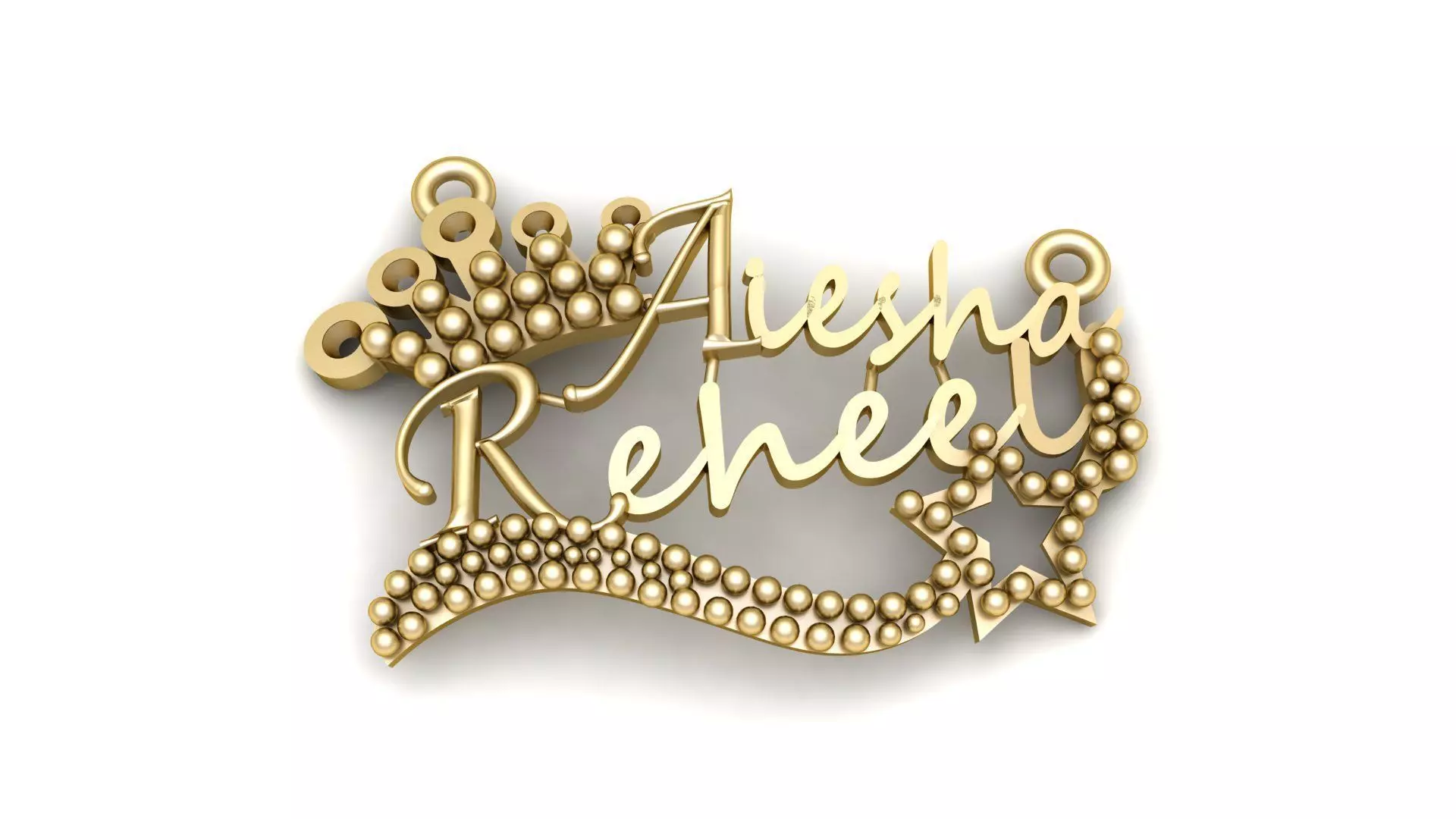 Stylish Aiesha Reheel Name Pendant 3d printable Model 3D print model_0