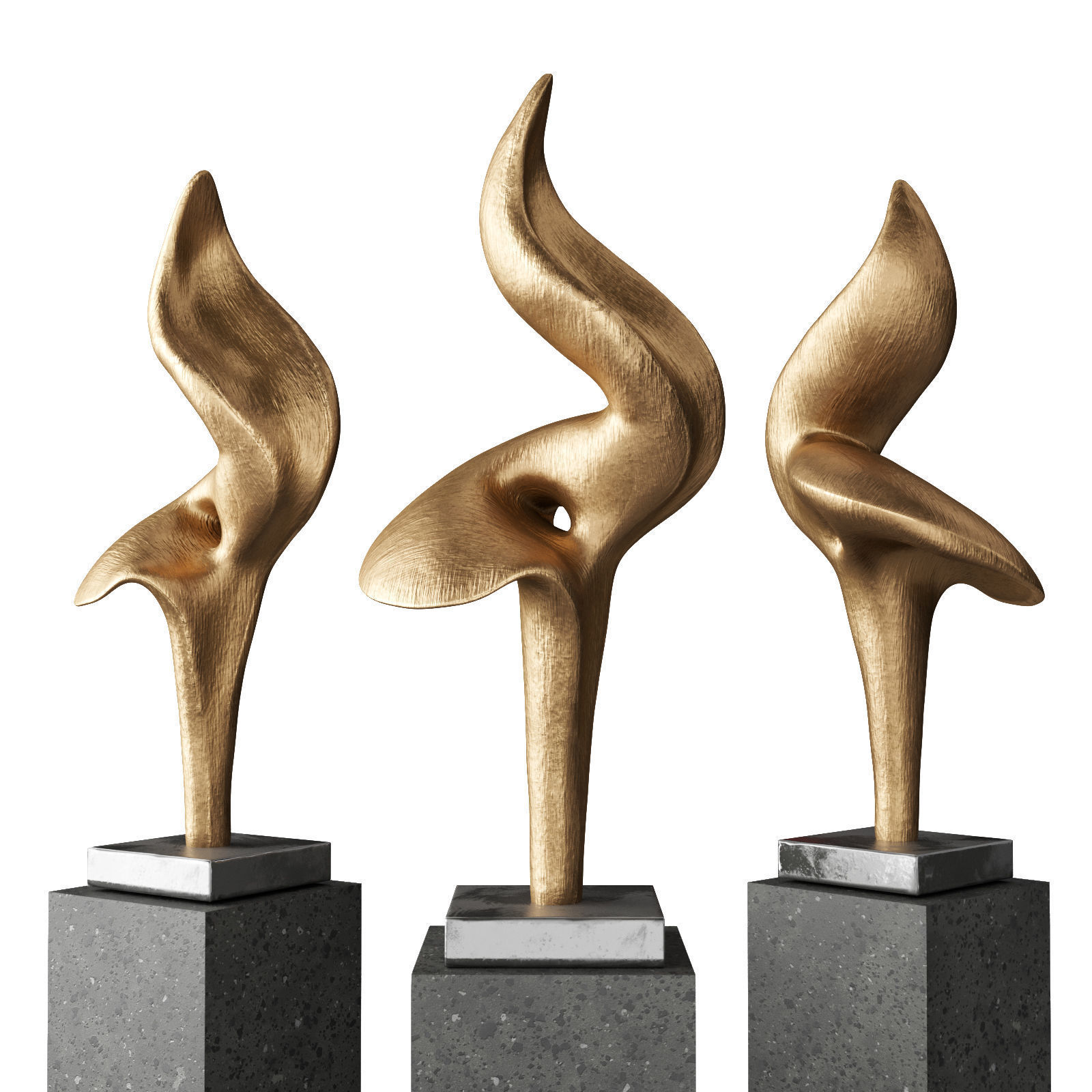 Calla Lily art sculpture 3D model_2