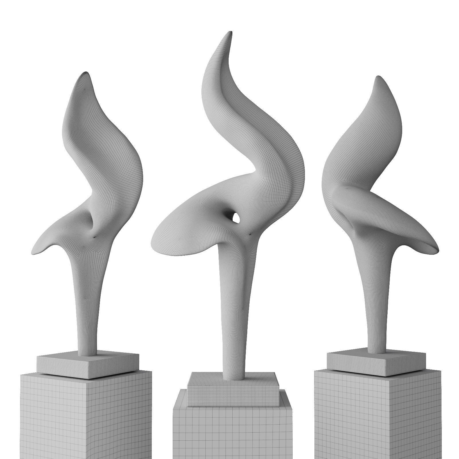 Calla Lily art sculpture 3D model_6